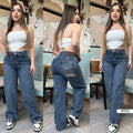 cargo en jeans de dama (rigido) 9065