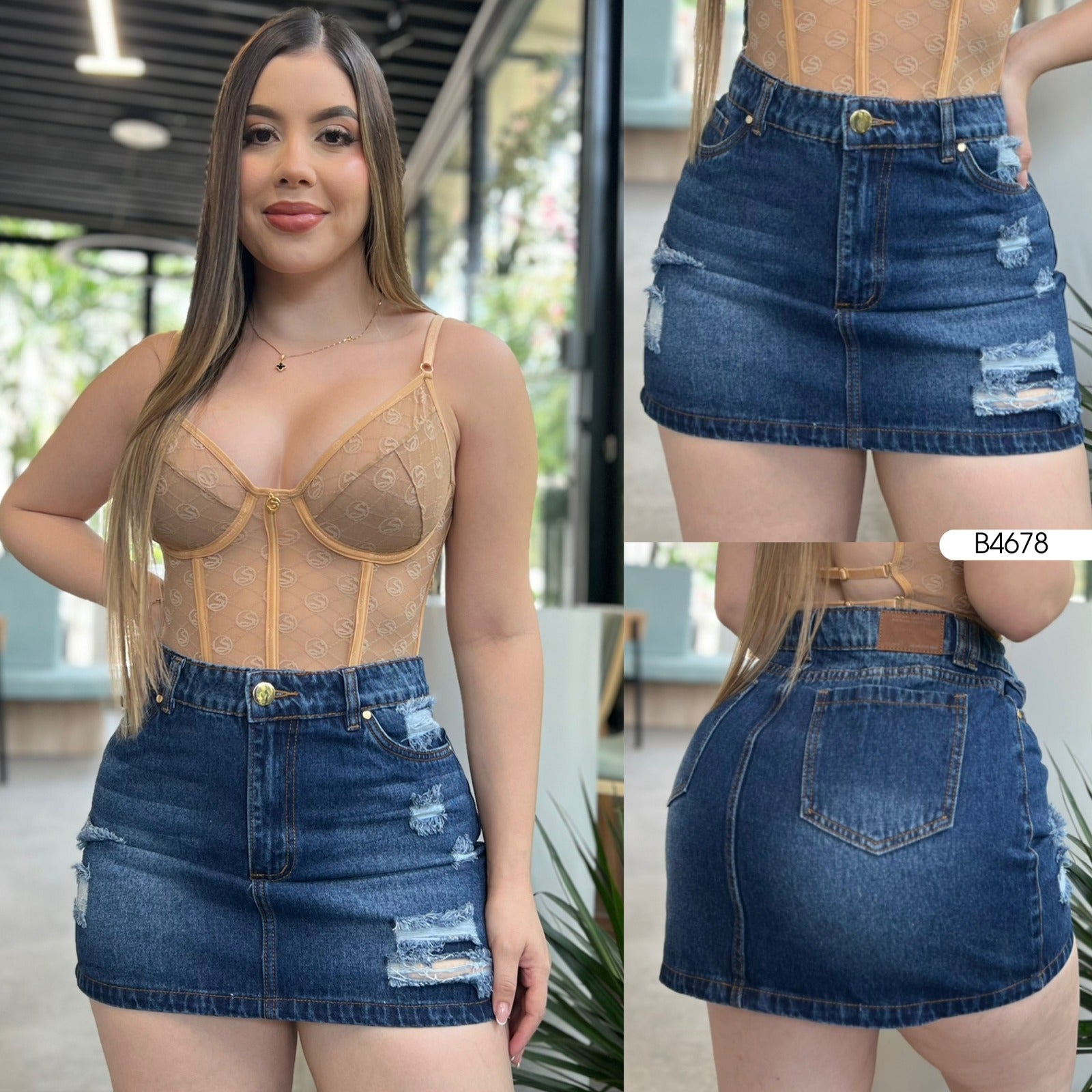 Falda jeans dama (rigido) 678