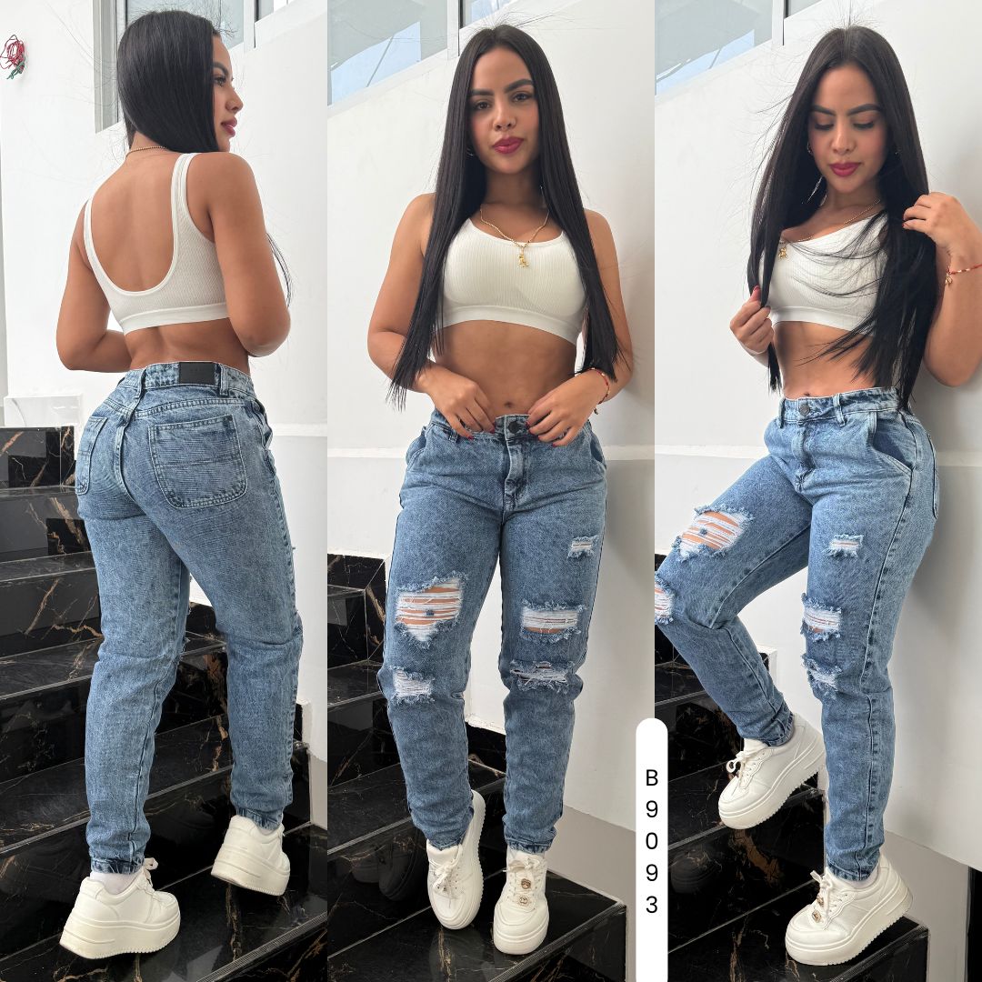cargo en jeans de dama 9093 RIGIDO