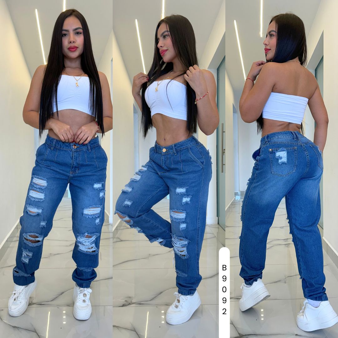 cargo en jeans de dama 9092 RIGIDO