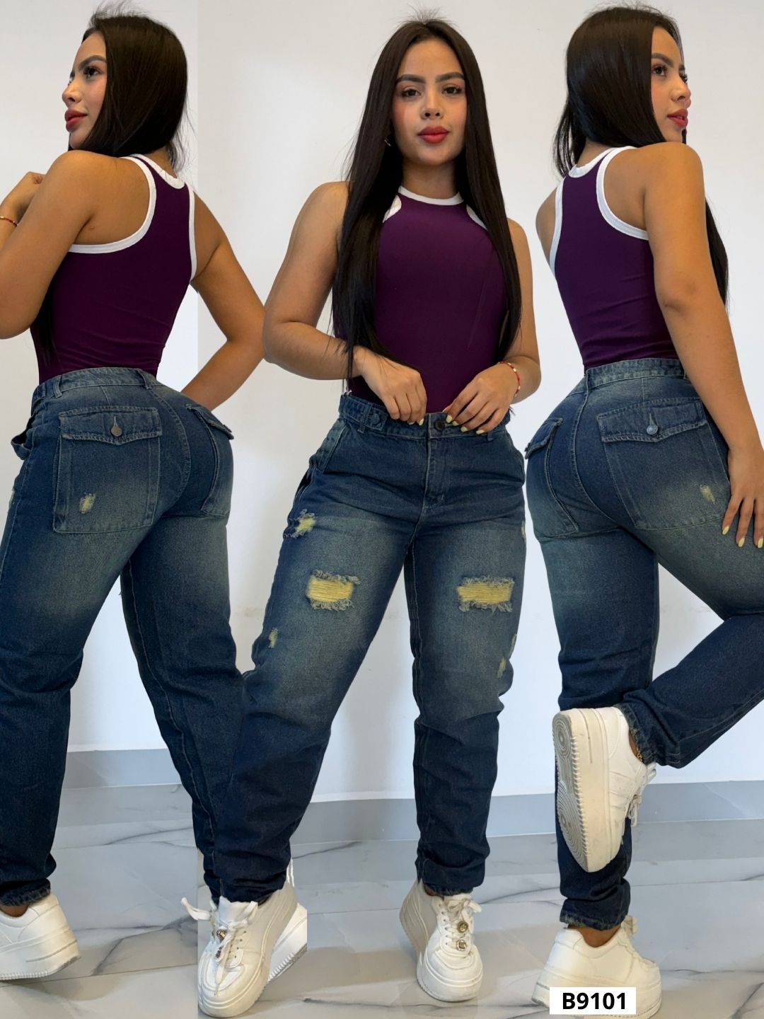 cargo en jeans de dama 9101