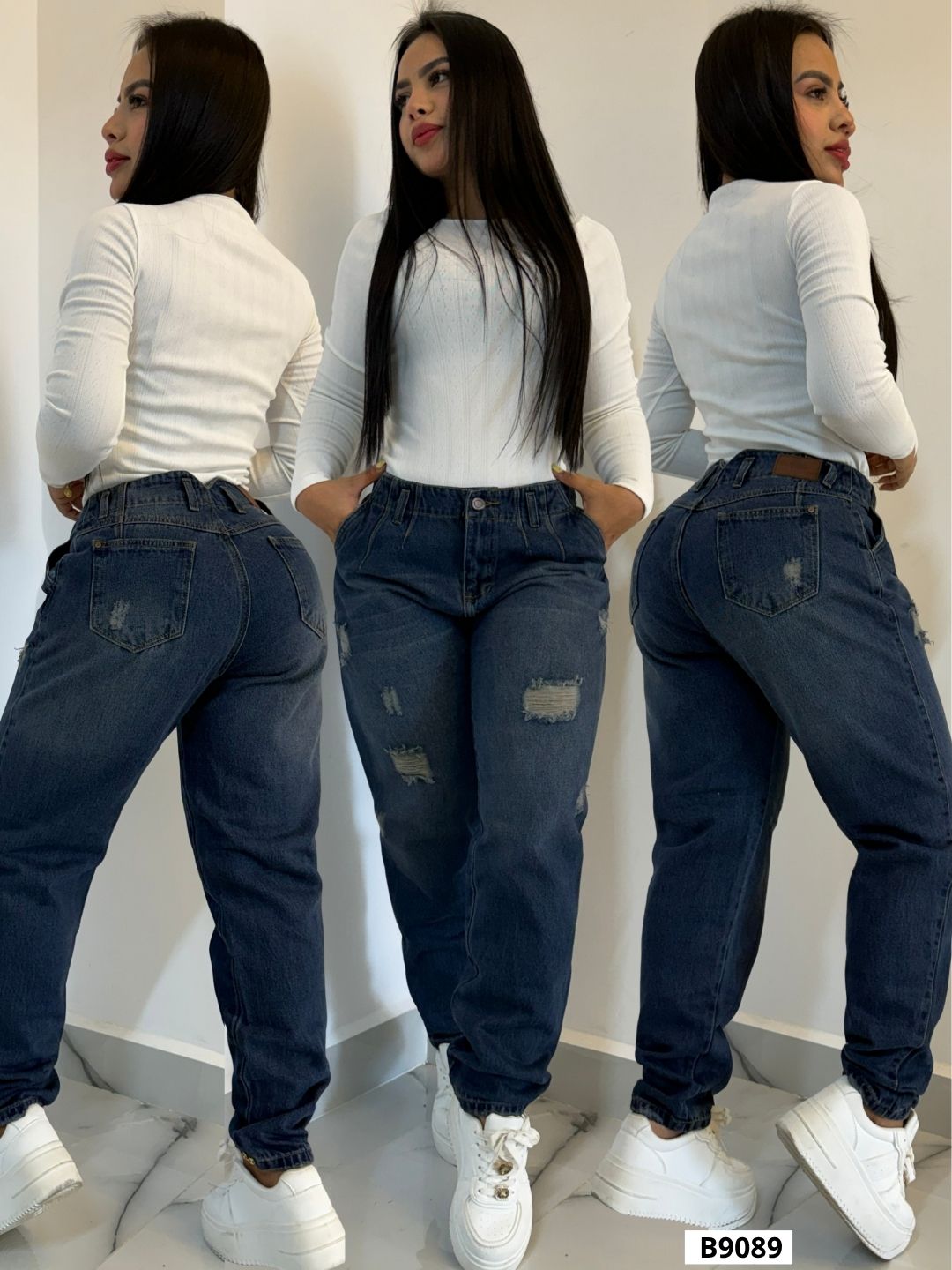 cargo en jeans de dama 9089