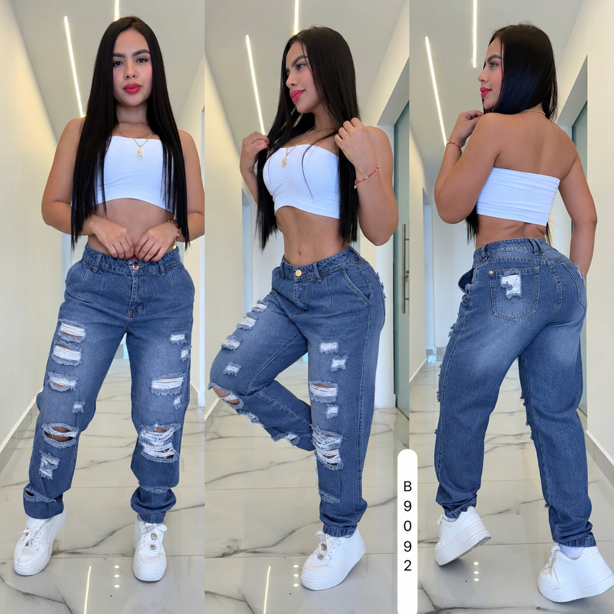 cargo en jeans de dama 9092