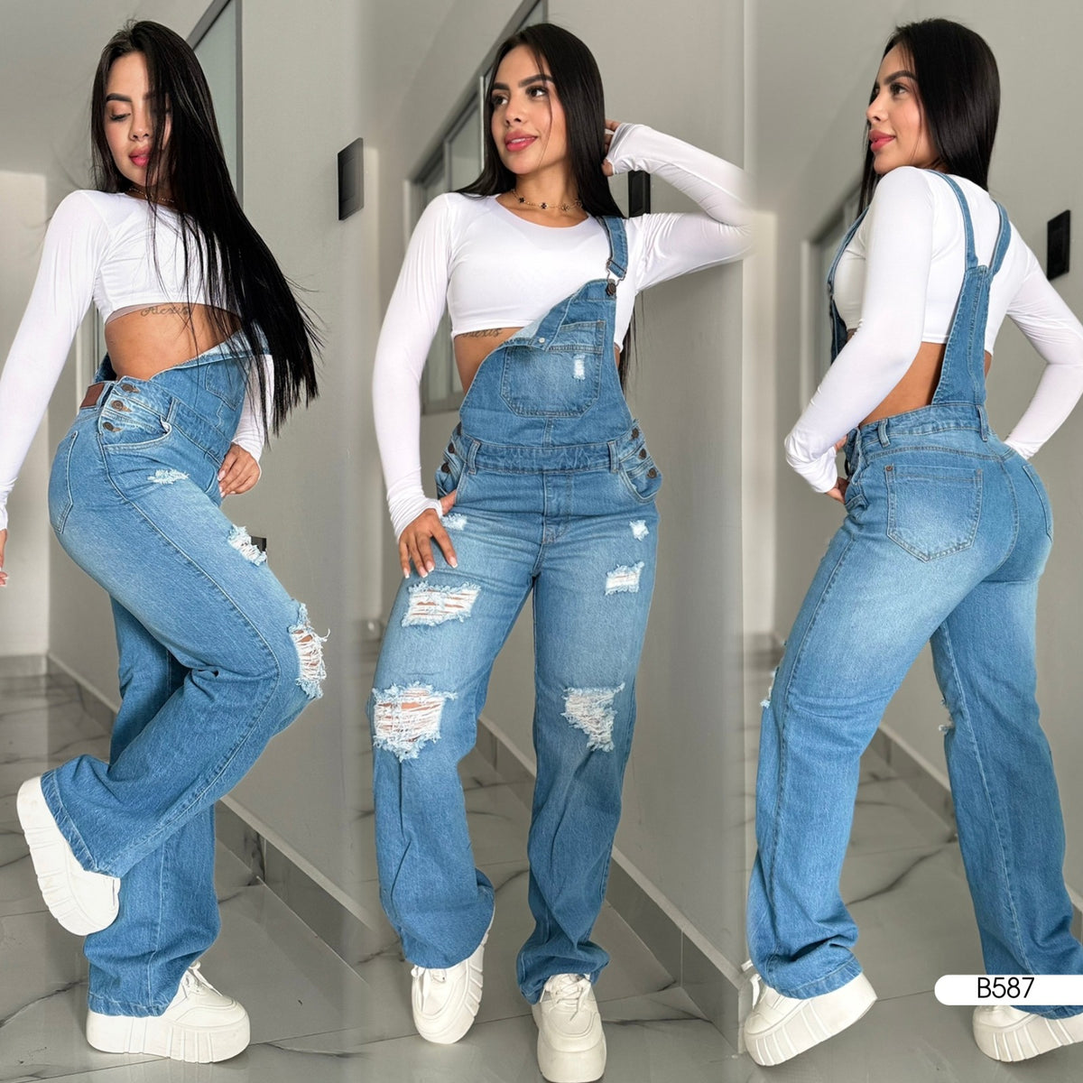 Braga enteriza en jeans rigido 587