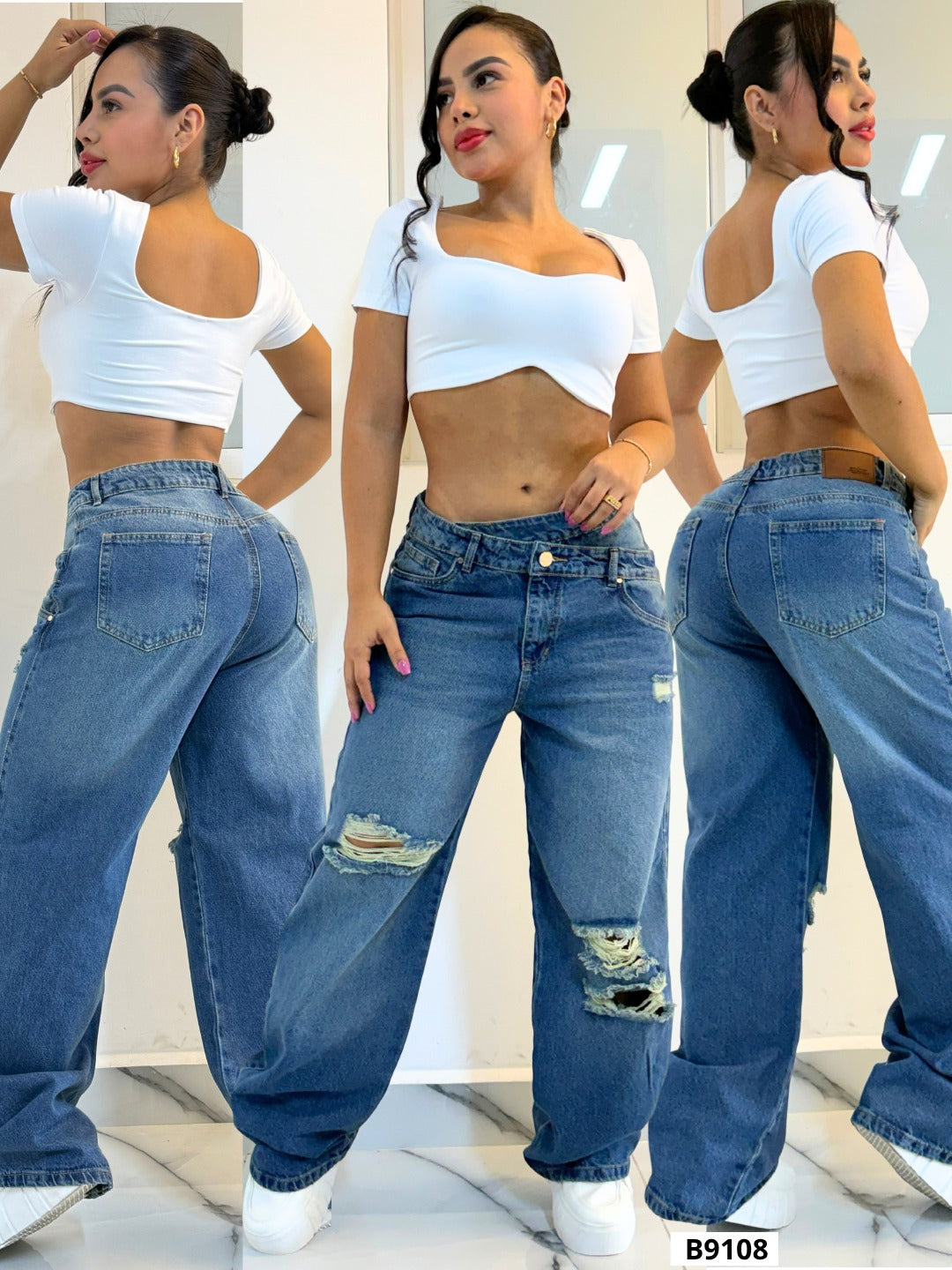 cargo en jeans rigido 9108